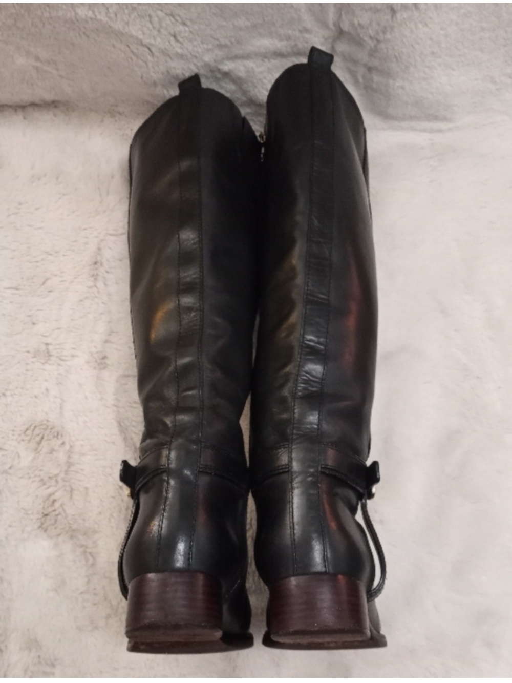 Tory Burch Black Brazilian Leather Gold Logo Equestrian Minimalist 90s Boot 8 - Picture 8 of 10